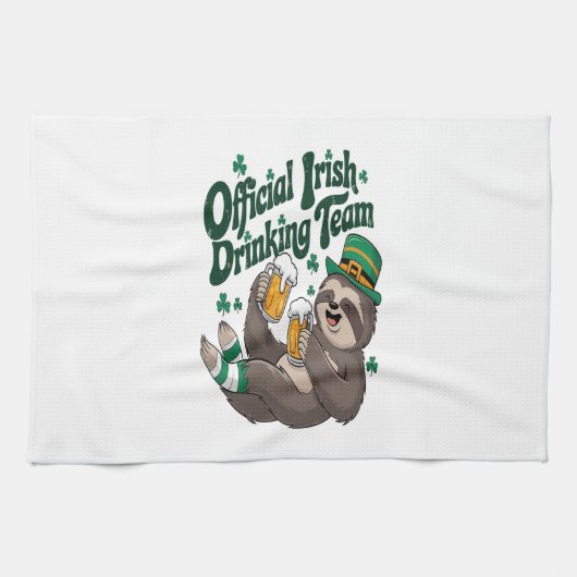 Sloth Irish Drinking St Patrick's Day Geschirrtuch (Horizontal)