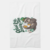 Sloth Irish Drinking St Patrick's Day Geschirrtuch (Vertikal)