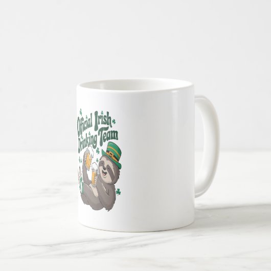 Sloth Irish Drinking St Patrick's Day Kaffeetasse (VorderseiteRechts)