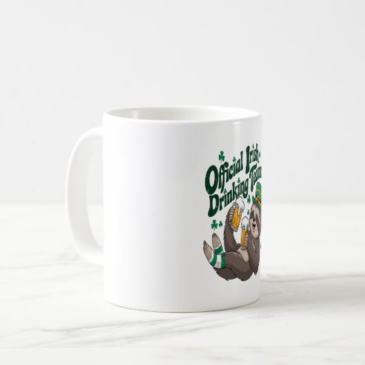 Sloth Irish Drinking St Patrick's Day Kaffeetasse (Vorderseite Links)