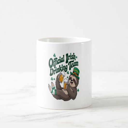 Sloth Irish Drinking St Patrick's Day Kaffeetasse (Mittel)