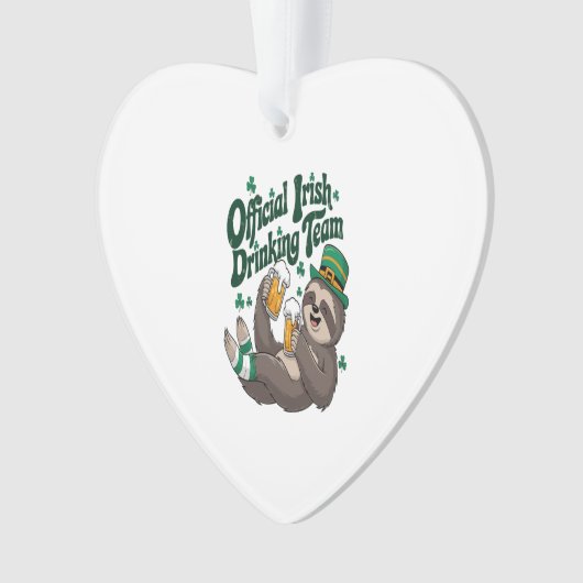 Sloth Irish Drinking St Patrick's Day Ornament (Vorderseite)