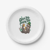 Sloth Irish Drinking St Patrick's Day Pappteller (Vorderseite)