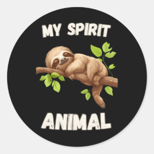Sloth is my Spirit Animal - Lazy Napping Funny Slo Runder Aufkleber