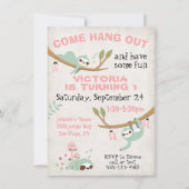 Sloth Jungle Birthday Party Einladung (Vorderseite)