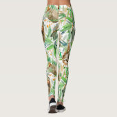 Sloth Jungle Watercolor  Leggings (Rückseite)