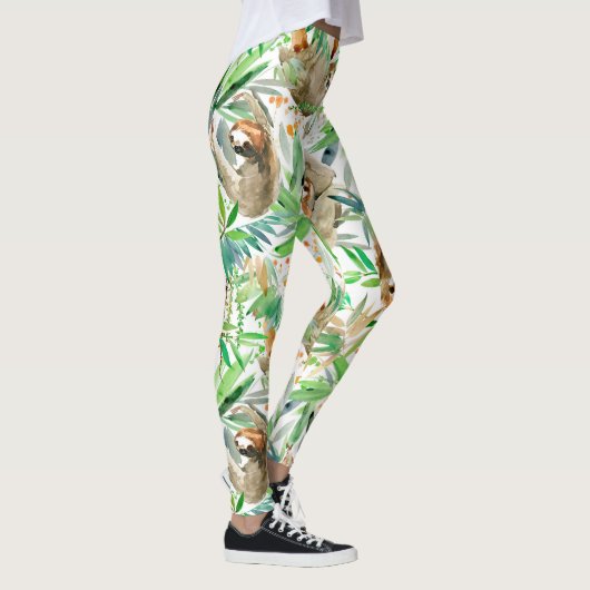 Sloth Jungle Watercolor  Leggings (Rechts)