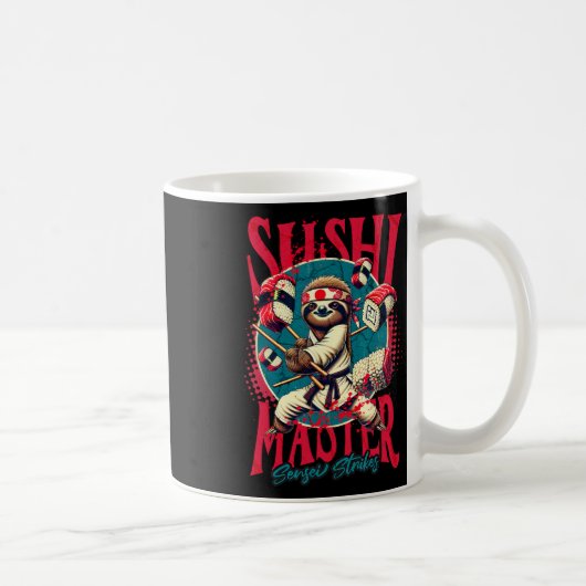 Sloth Karate Sushi Master Kaffeetasse (Rechts)