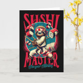 Sloth Karate Sushi Master Karte (Gelbe Blume)