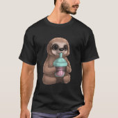 Sloth Kawaii Boba Bubble Milk Tea Tapioca Pearls T-Shirt (Vorderseite)