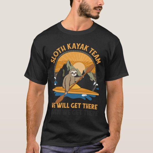 Sloth Kayaking retro retro T-Shirt (Vorderseite)
