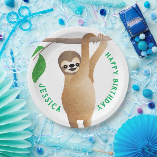 Sloth-Kinderalles- Gute zum Pappteller (Party)