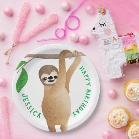 Sloth-Kinderalles- Gute zum Pappteller (Party)