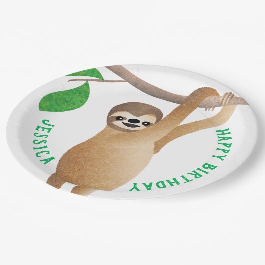 Sloth-Kinderalles- Gute zum Pappteller (Schrägansicht)