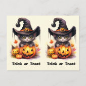 Sloth Kitty Cat School Party Halloween Card Postkarte (Rückseite)