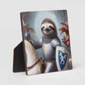 Sloth Knight Fighting Dragons Fotoplatte (Vorderseite)
