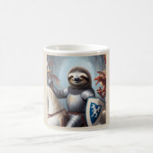 Sloth Knight Fighting Dragons Kaffeetasse (Mittel)