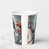 Sloth Knight Fighting Dragons Pappbecher (Rechts)