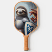 Sloth Knight Fighting Dragons Pickleball Schläger (Vorderseite)