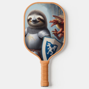Sloth Knight Fighting Dragons Pickleball Schläger