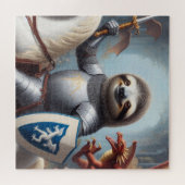Sloth Knight Fighting Dragons Puzzle (Horizontal)