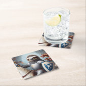 Sloth Knight Fighting Dragons Rechteckiger Pappuntersetzer (Vor Ort)