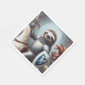 Sloth Knight Fighting Dragons Serviette (Ecke)