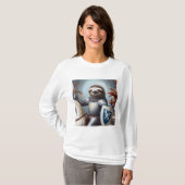 Sloth Knight Fighting Dragons T-Shirt (Vorne ganz)