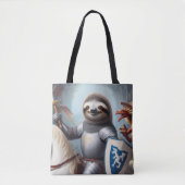 Sloth Knight Fighting Dragons Tasche (Vorderseite)
