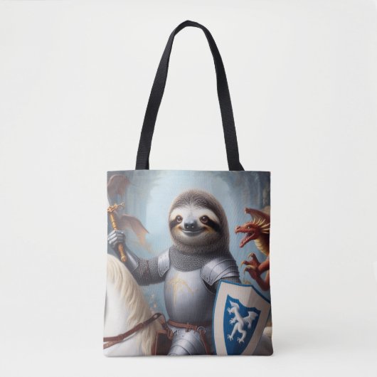 Sloth Knight Fighting Dragons Tasche (Vorderseite)
