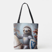 Sloth Knight Fighting Dragons Tasche (Rückseite)