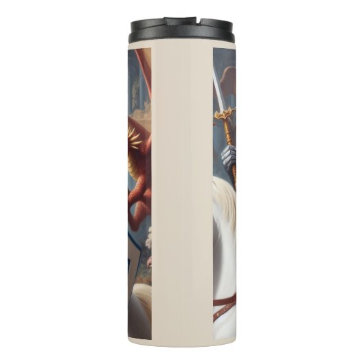 Sloth Knight Fighting Dragons Thermosbecher (Rückseite)