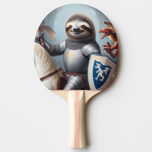 Sloth Knight Fighting Dragons Tischtennis Schläger (Vorderseite)