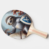Sloth Knight Fighting Dragons Tischtennis Schläger (Seitenansicht)