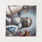 Sloth Knight Fighting Dragons Wandteppich (Vorderseite (Horizontal))