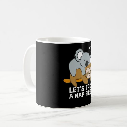 Sloth Koala SchlafspätRiser Niedlich Kaffeetasse (Vorderseite Links)