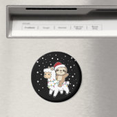 Sloth Lama Christmas Snow Winter Animals Magnet (In Situ (Geschirrspüler))