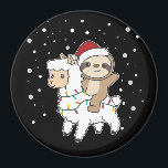 Sloth Lama Christmas Snow Winter Animals Magnet<br><div class="desc">Am Heiligabend reitet der Schläfer mit dem Lama. Hübsche Tiere mit Geschenken und Schnee für den Urlaub. Auch lustig für Weihnachten im Juli. Slots sind niedliche Tiere und perfekt zu Weihnachten.</div>