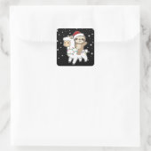 Sloth Lama Christmas Snow Winter Animals Square St Quadratischer Aufkleber (Tasche)