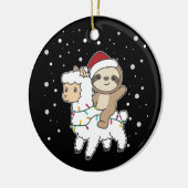 Sloth Lama Christmas Snow Wintertiere Keramik O Ornament (Links)