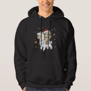 Sloth Lama Weihnachtsschnee Wintertiere Hoodie