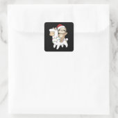 Sloth Lama Weihnachtsschnee Wintertiere Quadratischer Aufkleber (Tasche)