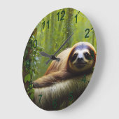 Sloth Lazy Afternoon, Wall Cloud Große Wanduhr (Winkel)