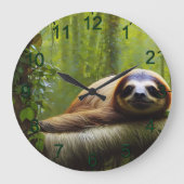 Sloth Lazy Afternoon, Wall Cloud Große Wanduhr (Vorderseite)