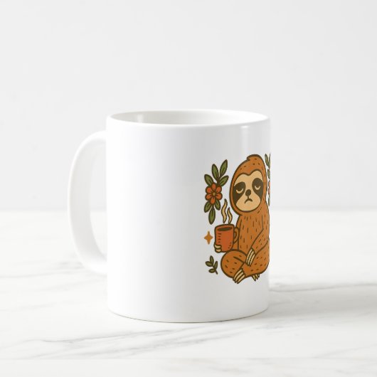Sloth Lazy Sleepy Sloth Kaffeetasse (Vorderseite Links)
