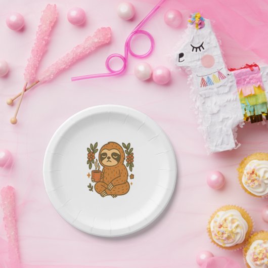 Sloth Lazy Sleepy Sloth Pappteller (Party)
