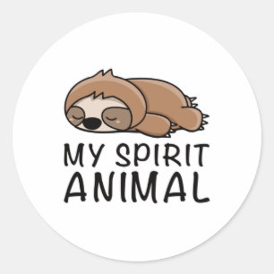 Sloth Lazy Sloths Animal Tired Chill Sleeping Gift Runder Aufkleber
