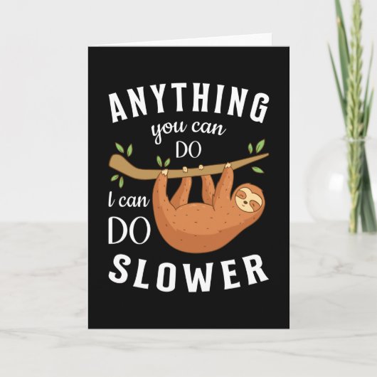 Sloth Lazy Sloths Schlafen Tier Funny Geschenk Ide Karte (Vorderseite)