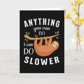 Sloth Lazy Sloths Schlafen Tier Funny Geschenk Ide Karte (Gelbe Blume)