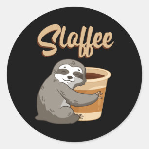 Sloth Lazy Sloths Schlummerschläfchen Funny Gift I Runder Aufkleber